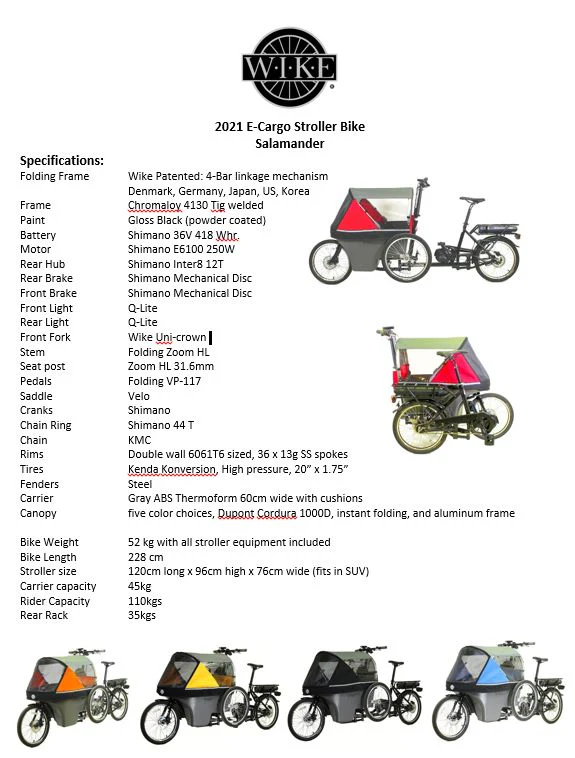 Wicycle® 'WIKE Electric Salamander' E-Cargo Bicycle & Stroller - Image 8