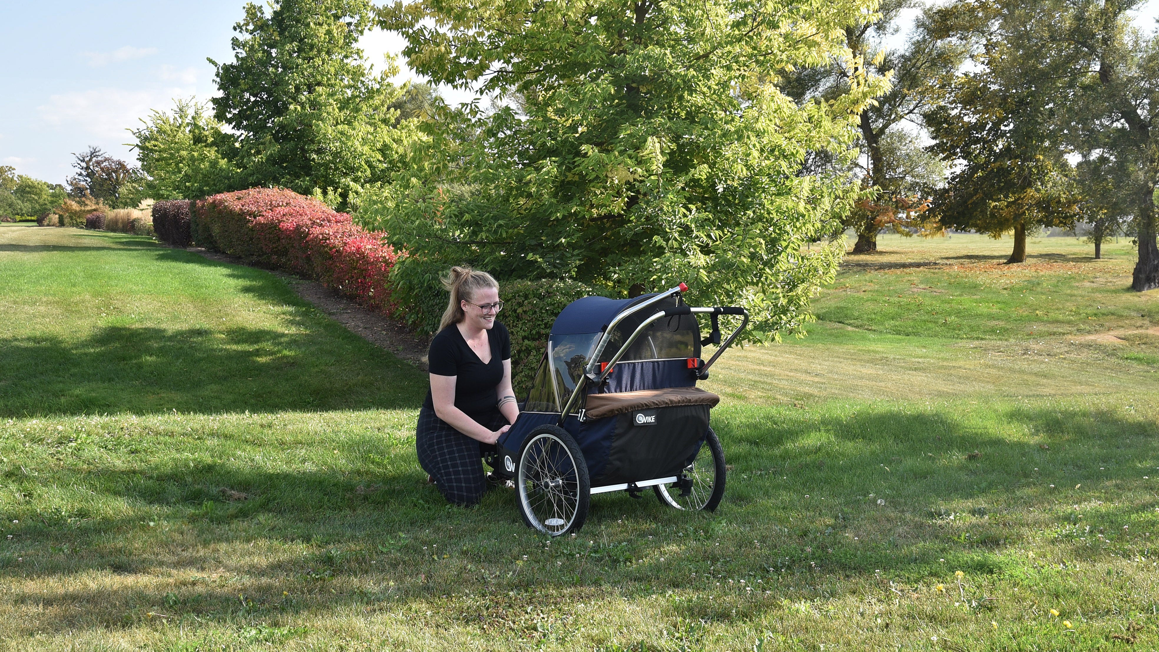 Wike Premium Double Children's Bike Trailer - Includes Stroller and Jogging Kit - Image 10