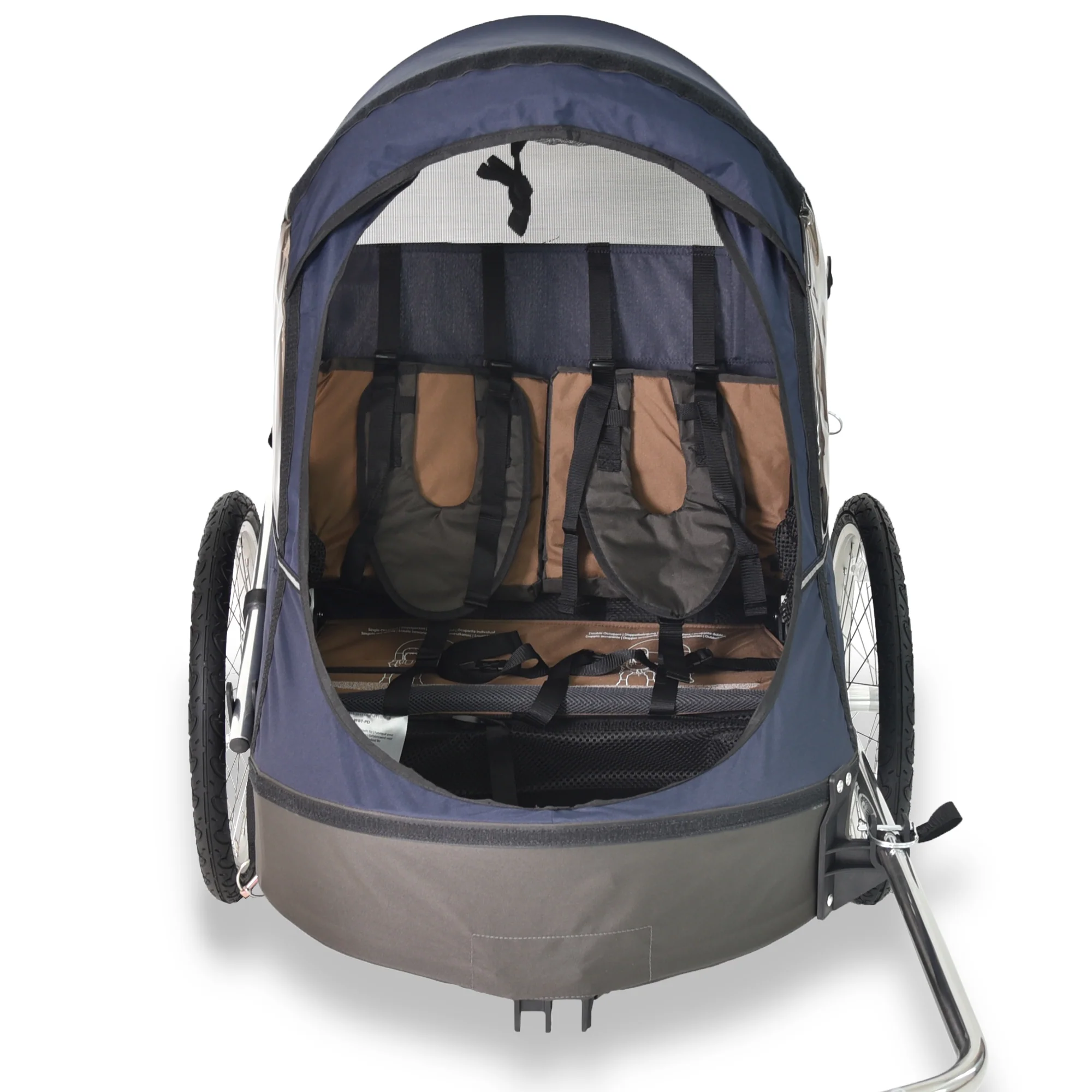 Wike Premium Double Children's Bike Trailer - Includes Stroller and Jogging Kit - Image 3