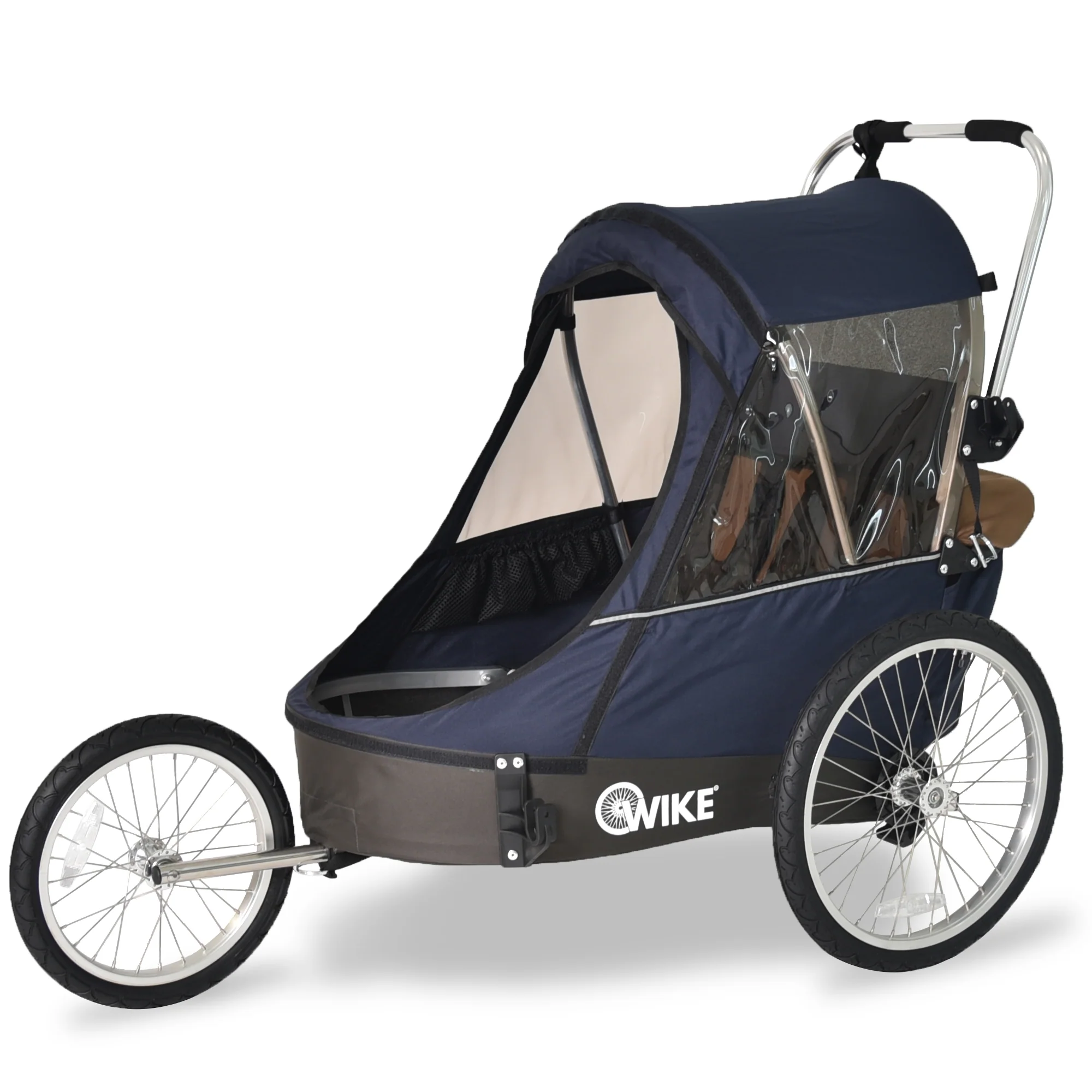 Wike Premium Double Children's Bike Trailer - Includes Stroller and Jogging Kit - Image 5
